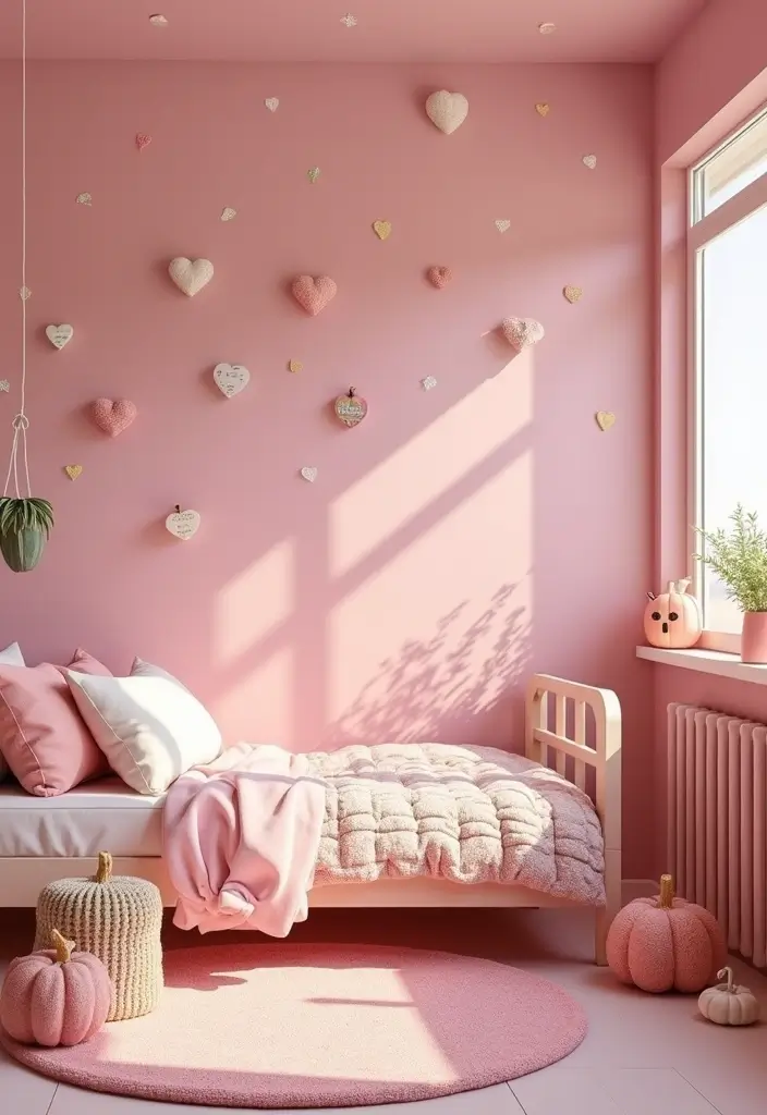 30 Pink Bedroom Ideas for Kids That Are Adorable and Playful - 21. Festive Holiday Spirit
