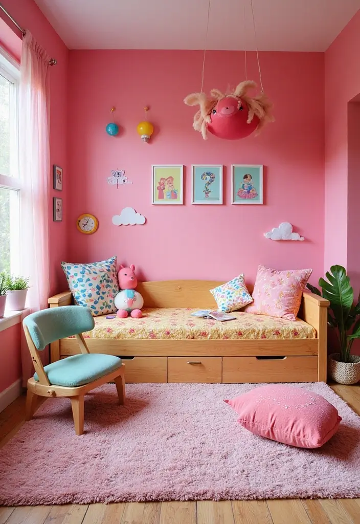 30 Pink Bedroom Ideas for Kids That Are Adorable and Playful - 22. Imagination Station