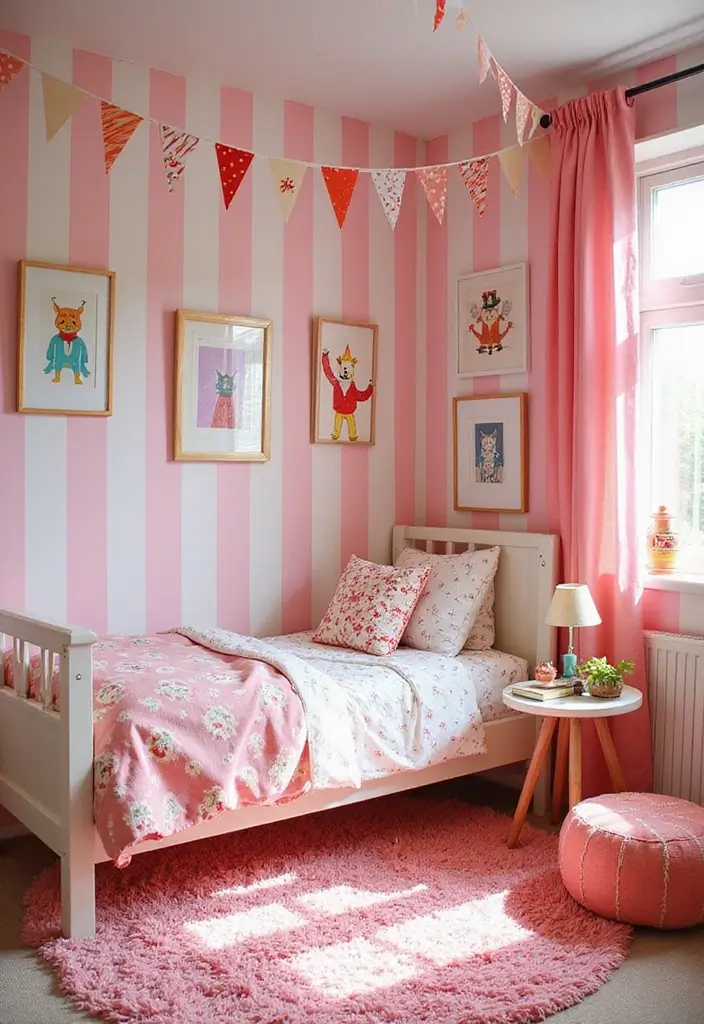 30 Pink Bedroom Ideas for Kids That Are Adorable and Playful - 28. Playful Circus Theme