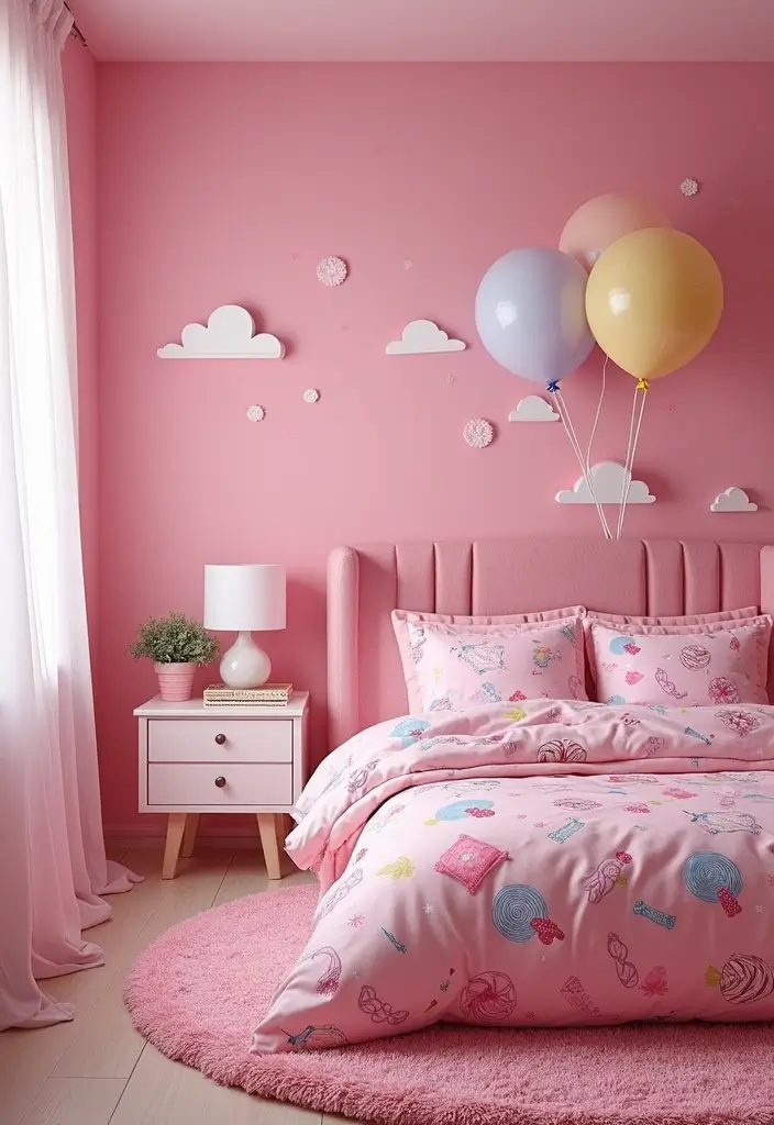 30 Pink Bedroom Ideas for Kids That Are Adorable and Playful - 30. Dreamy Bubblegum Theme
