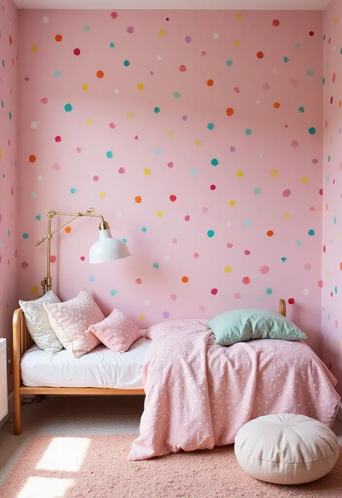 30 Pink Bedroom Ideas for Kids That Are Adorable and Playful - 9. Polka Dot Party