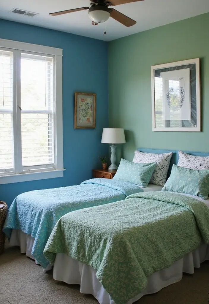 30 Teen Boys Shared Bedroom Ideas That Are Functional and Cool - 1. Dual Color Schemes