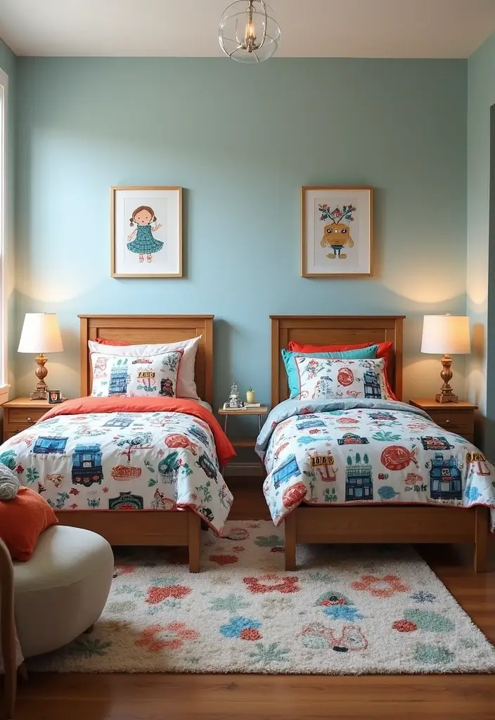 30 Teen Boys Shared Bedroom Ideas That Are Functional and Cool - 20. Themed Bedding Sets