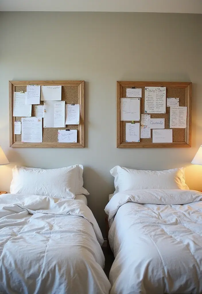 30 Teen Boys Shared Bedroom Ideas That Are Functional and Cool - 23. Personal Message Boards