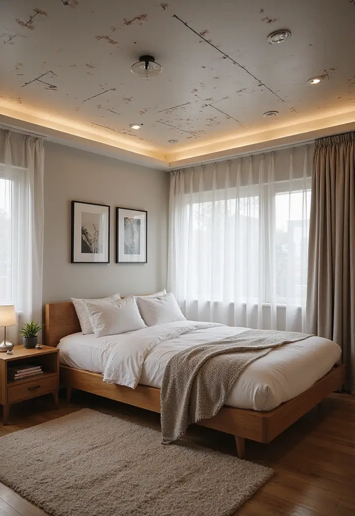 30 Teen Boys Shared Bedroom Ideas That Are Functional and Cool - 28. Cool Ceiling Design