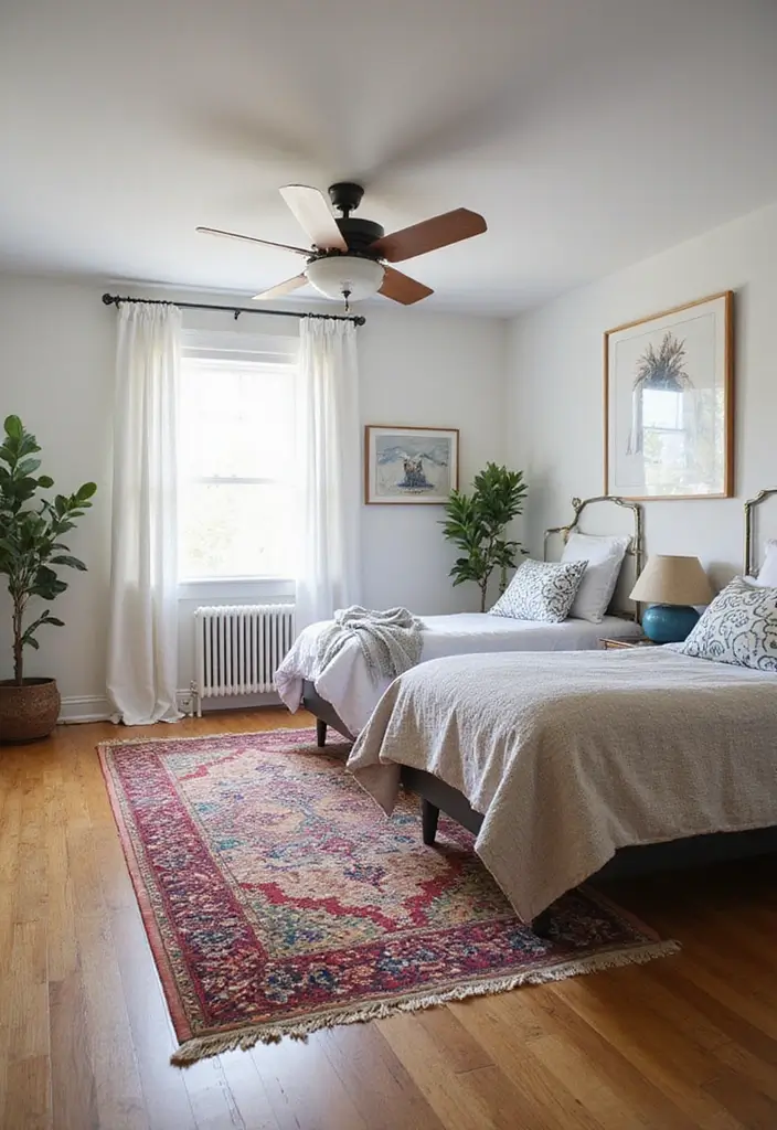 30 Teen Boys Shared Bedroom Ideas That Are Functional and Cool - 9. Colorful Rugs