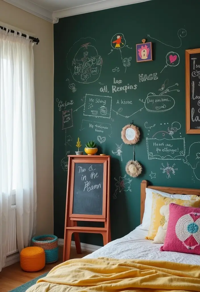 30 Toca Boca Big Family House Ideas Bedroom That Feel Fun & Cozy - 12. Chalkboard Walls