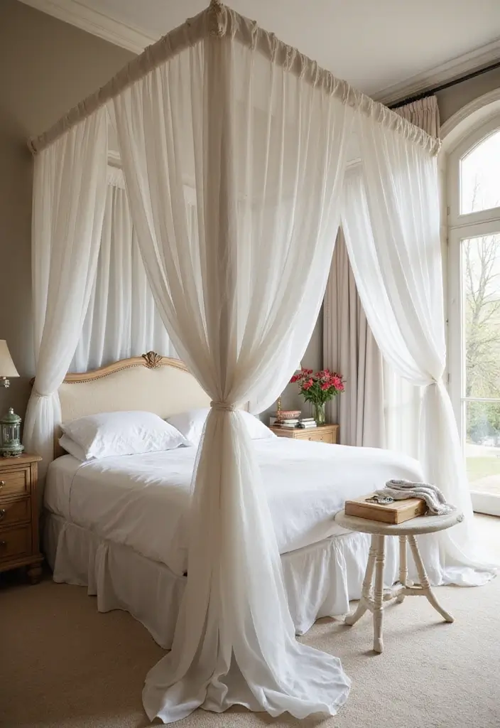 30 Victoria's Secret Bedroom Ideas That Feel Feminine & Glam - 14. Dreamy Bed Canopies