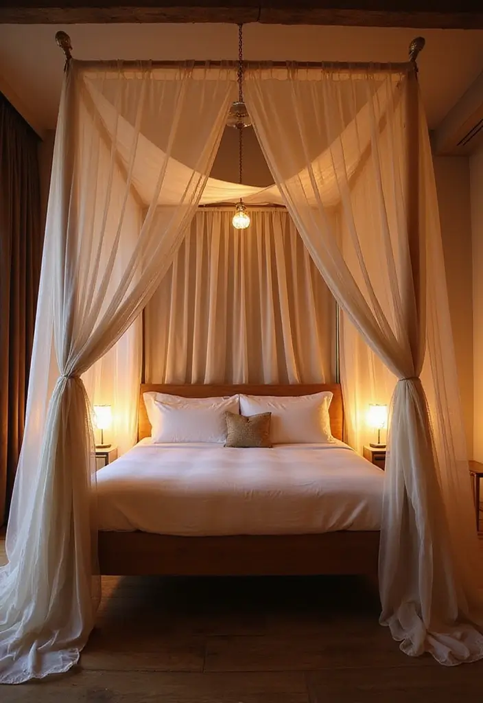 30 Victoria's Secret Bedroom Ideas That Feel Feminine & Glam - 9. Romantic Canopy Bed