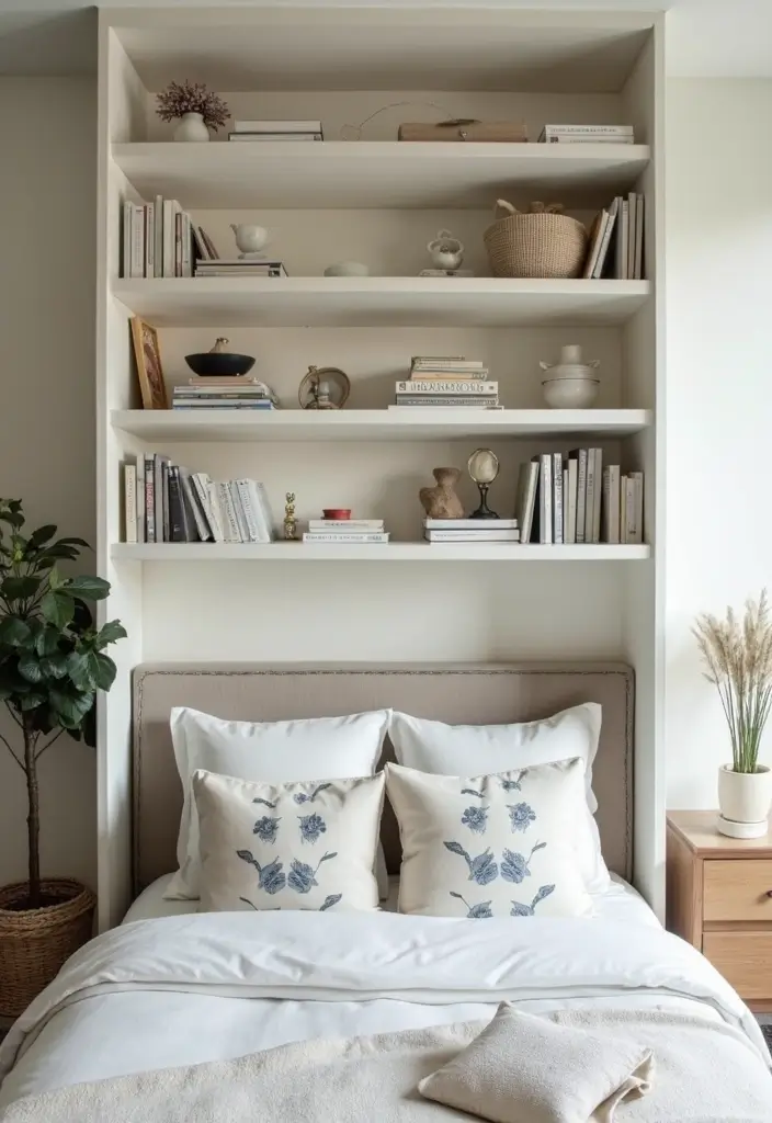 30 Wall Shelf Ideas Bedroom That Feel Modern & Practical 19 30 Wall Shelf Ideas Bedroom That Feel Modern & Practical - 18. Shelf Dividers for Organized Displays