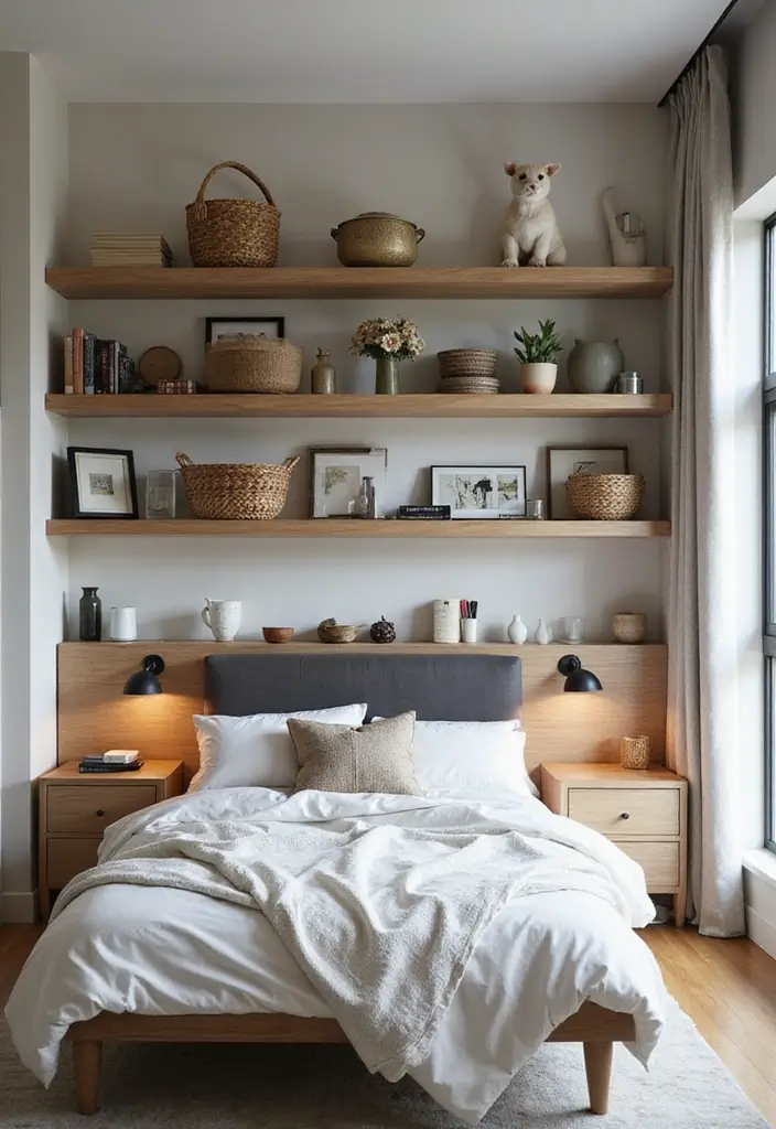 30 Wall Shelf Ideas Bedroom That Feel Modern & Practical 22 30 Wall Shelf Ideas Bedroom That Feel Modern & Practical - 21. Adjustable Shelving for Flexibility