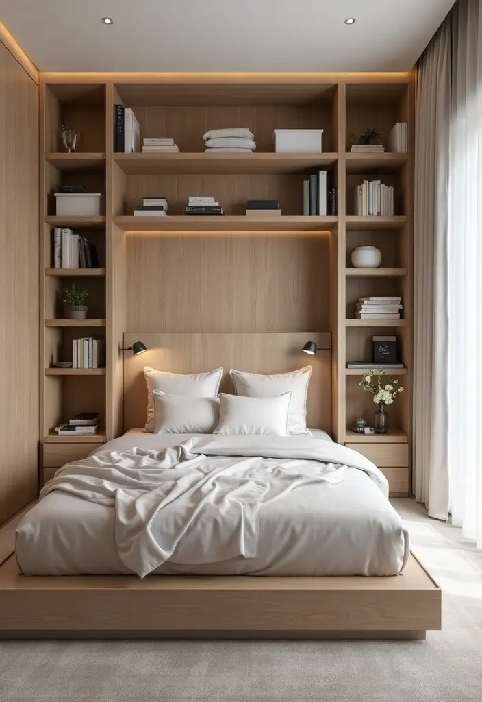 30 Wall Shelf Ideas Bedroom That Feel Modern & Practical 31 30 Wall Shelf Ideas Bedroom That Feel Modern & Practical - 30. Shelves with Hidden Compartments for Clever Storage