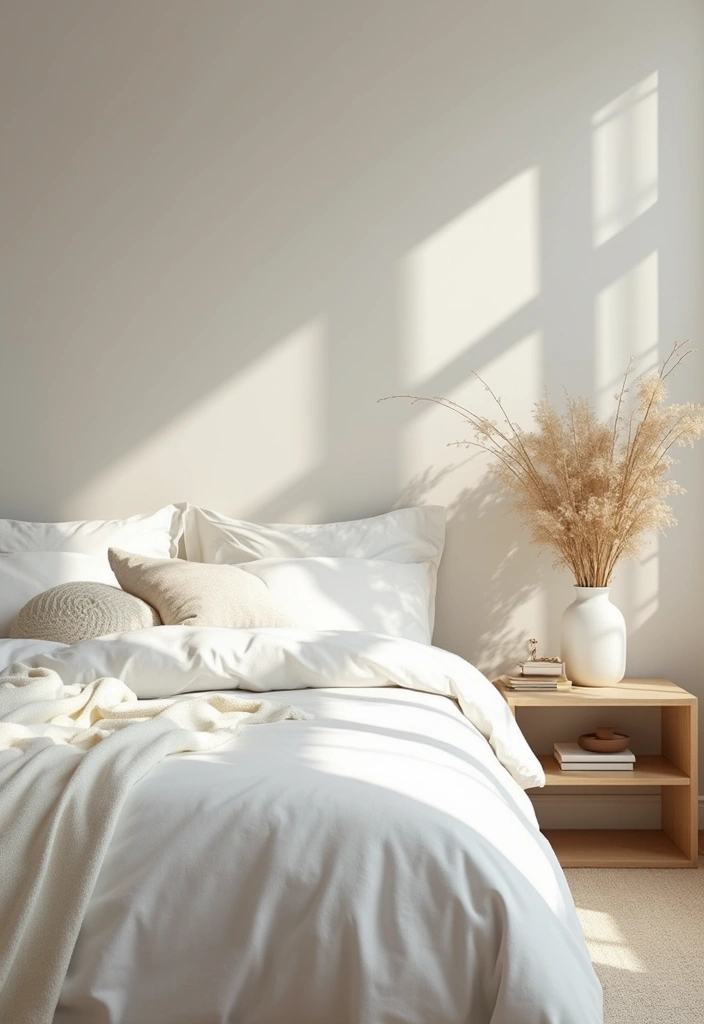30 White Comforter Bedroom Ideas with Color That Feel Fresh & Inviting - 28. Zen Retreat