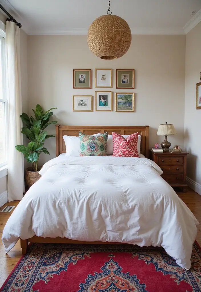 30 White Comforter Bedroom Ideas with Color That Feel Fresh & Inviting - 8. Eclectic Mix of Colors