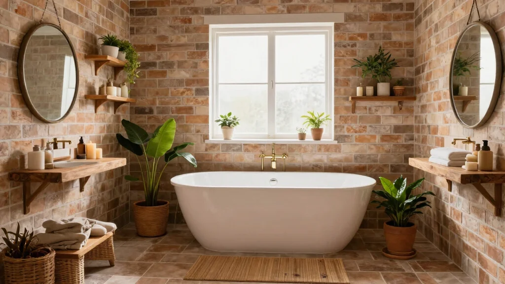 14 Brick Tile Bathroom Ideas With Rustic Texture