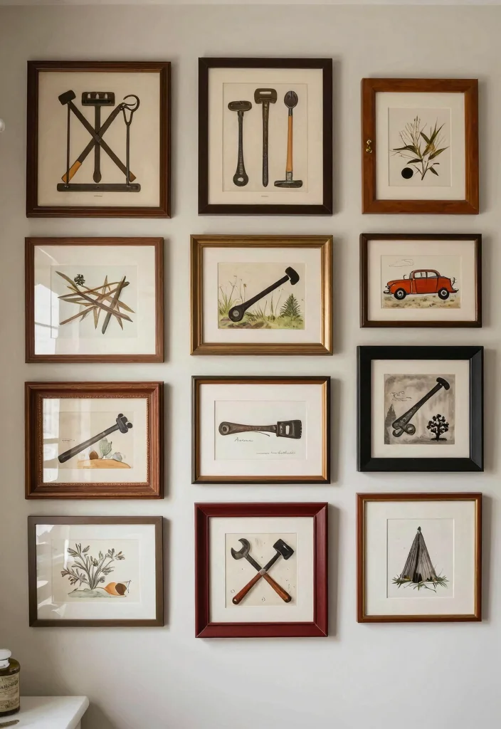 14 Country Bathroom Decor Ideas With Cozy Charm - 9. Unconventional Wall Art 1