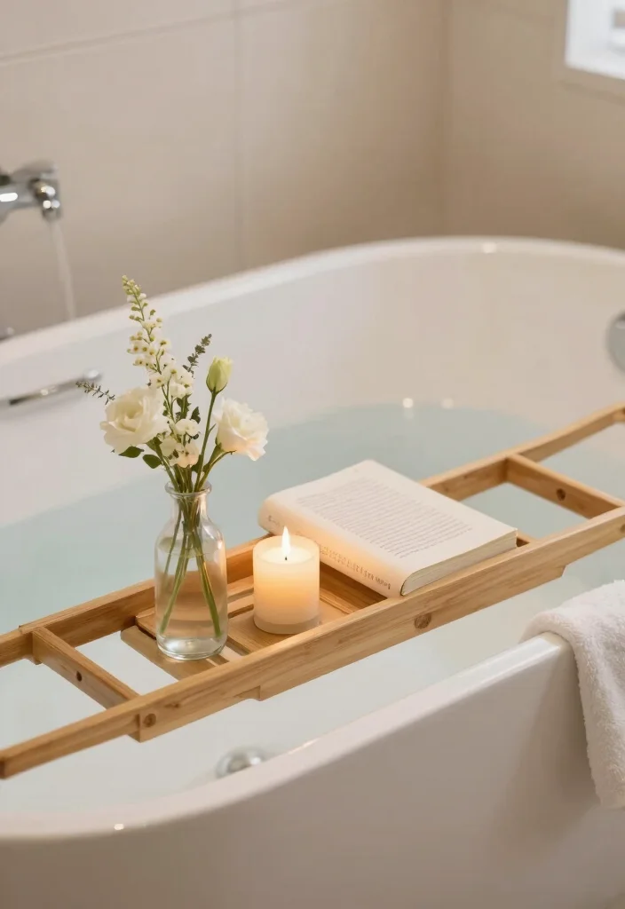 14 Fairy Bathroom Ideas With Whimsical Charm - 12. Unique Bathtub Trays 1