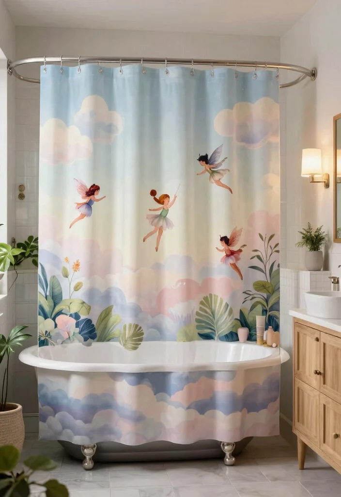 14 Fairy Bathroom Ideas With Whimsical Charm - 3. Whimsical Shower Curtains 1