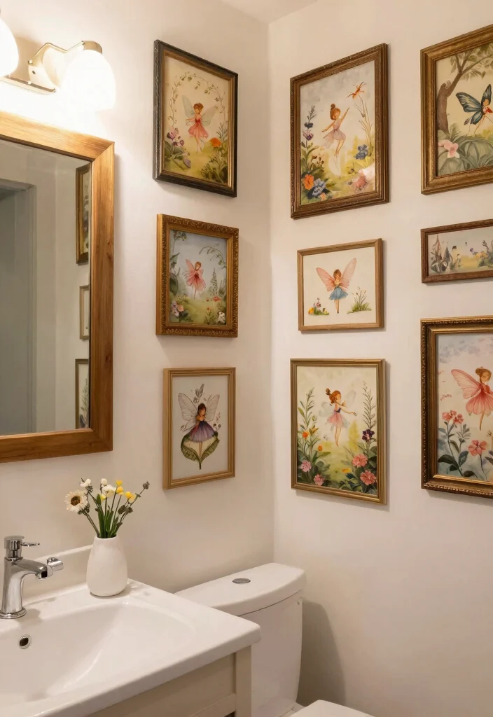 14 Fairy Bathroom Ideas With Whimsical Charm - 7. Playful Wall Art 1