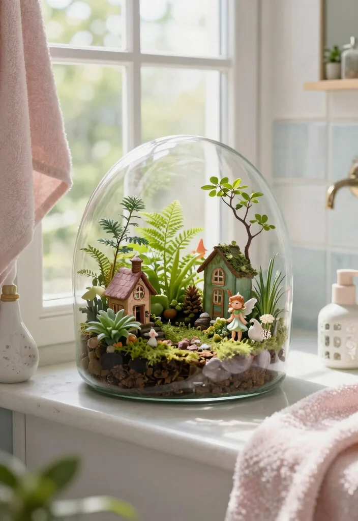 14 Fairy Bathroom Ideas With Whimsical Charm - 8. Fairy Garden Scenes 1