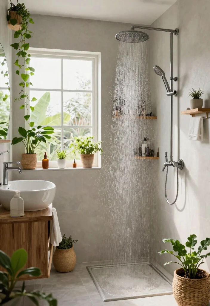14 Rain Shower Bathroom Ideas For Spa Vibes - 13. Sustainable Design for Eco-Friendly Luxury 1