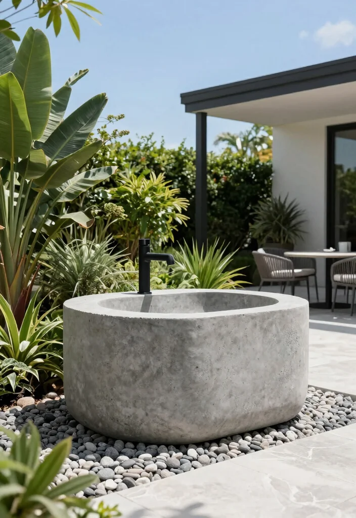 14 Sink Outside Bathroom Ideas For Modern Layouts - 3. Contemporary Concrete Basin 1