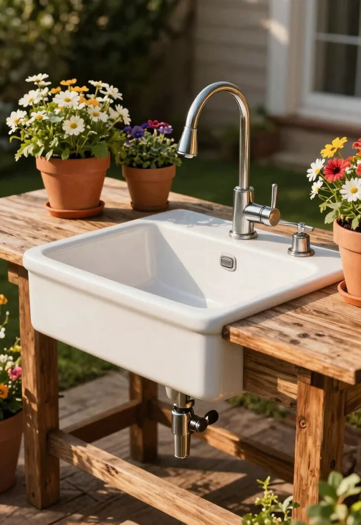 14 Sink Outside Bathroom Ideas For Modern Layouts - 4. Stylish Farmhouse Sink 1
