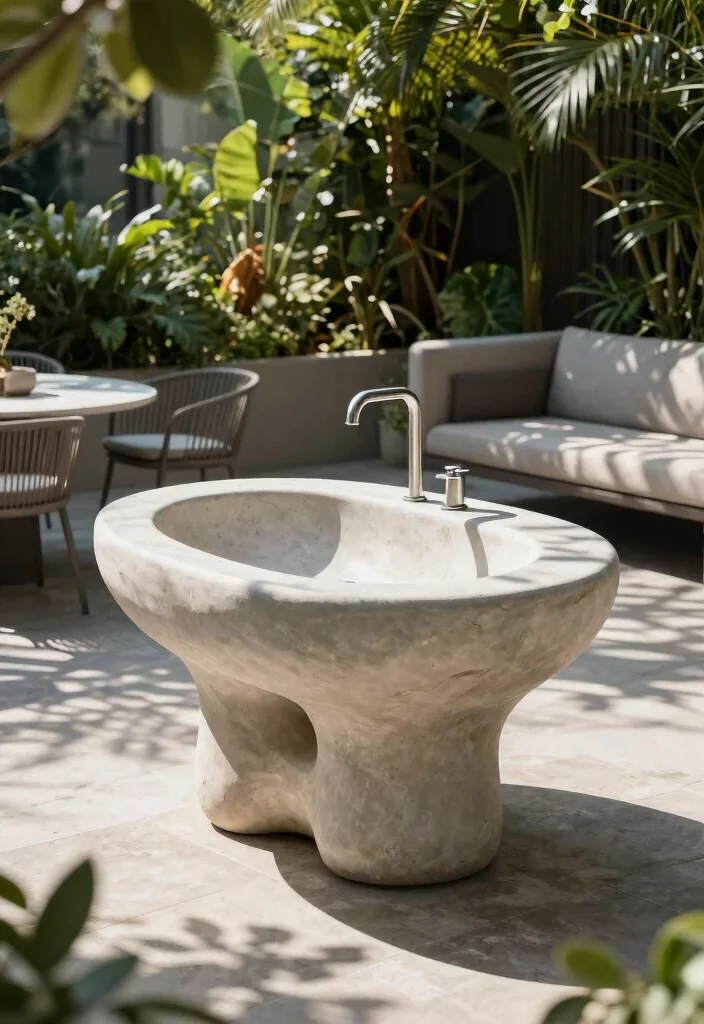 14 Sink Outside Bathroom Ideas For Modern Layouts - 9. Artistic Sculptural Sinks 1