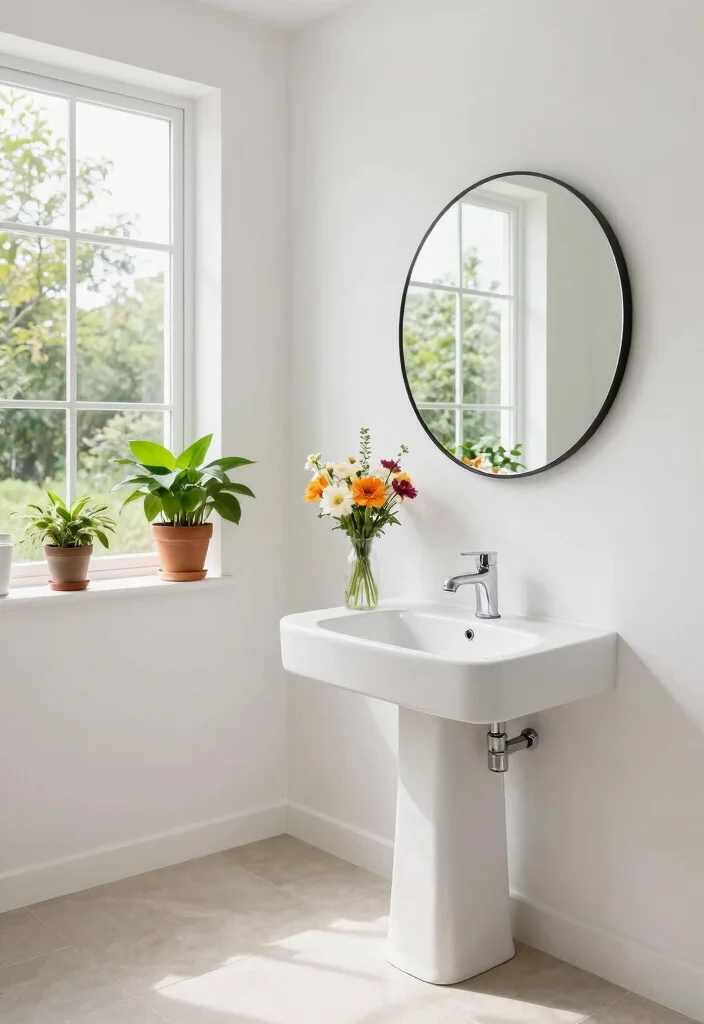 14 Staff Bathroom Ideas That Are Practical And Clean - 1. Bright and Airy Space 1