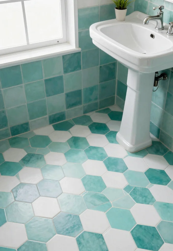 14 Unique Bathroom Tile Ideas That Stand Out - 1. Hexagonal Harmony 1