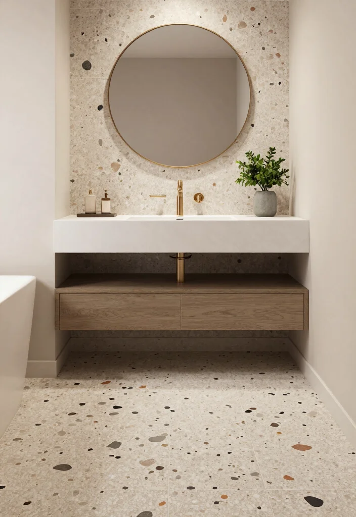14 Unique Bathroom Tile Ideas That Stand Out - 4. Terrazzo Trend 1