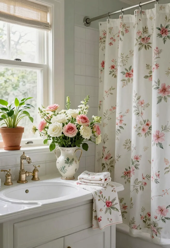 14 Victorian Bathroom Decor Ideas With Classic Elegance - 10. Floral Elements: Nature's Touch 1