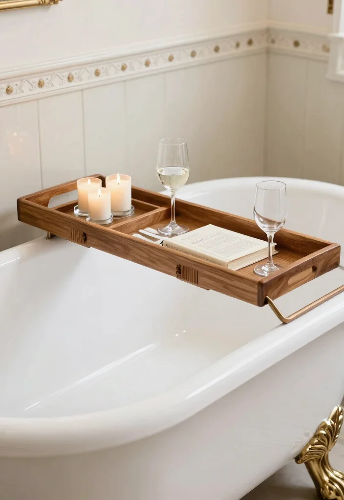 14 Victorian Bathroom Decor Ideas With Classic Elegance - 13. Bath Caddies: Function Meets Style 1
