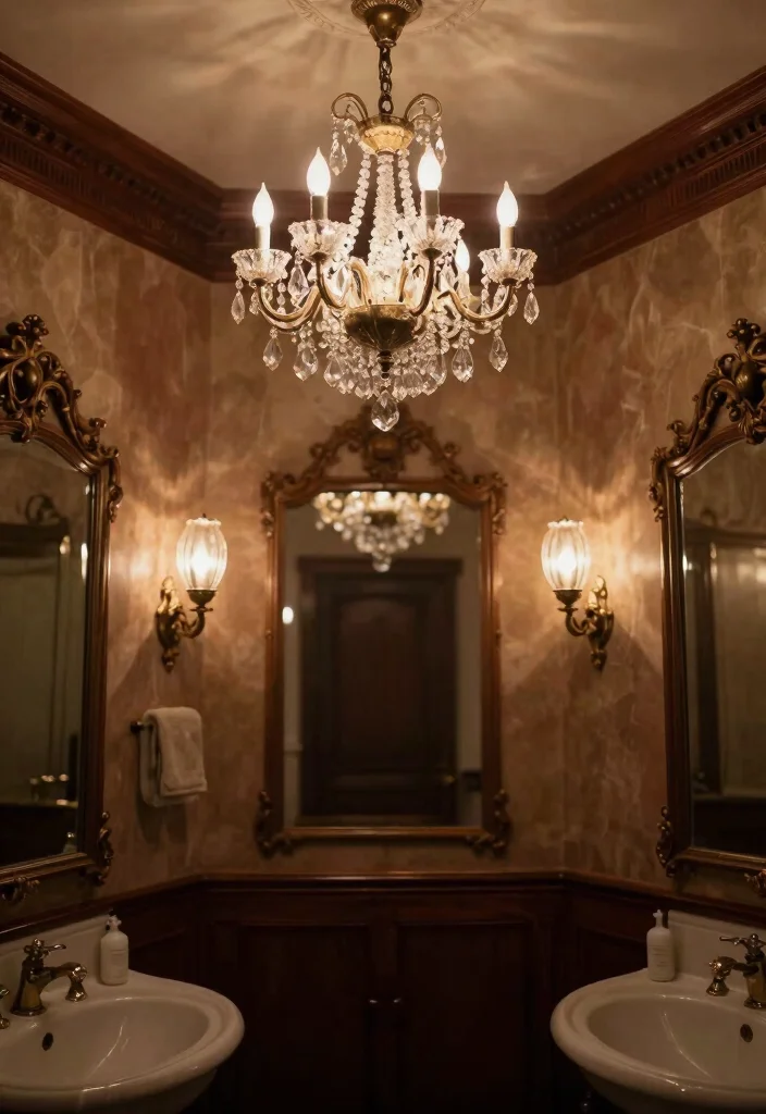 14 Victorian Bathroom Decor Ideas With Classic Elegance - 2. Antique Lighting Options: Setting the Mood 1