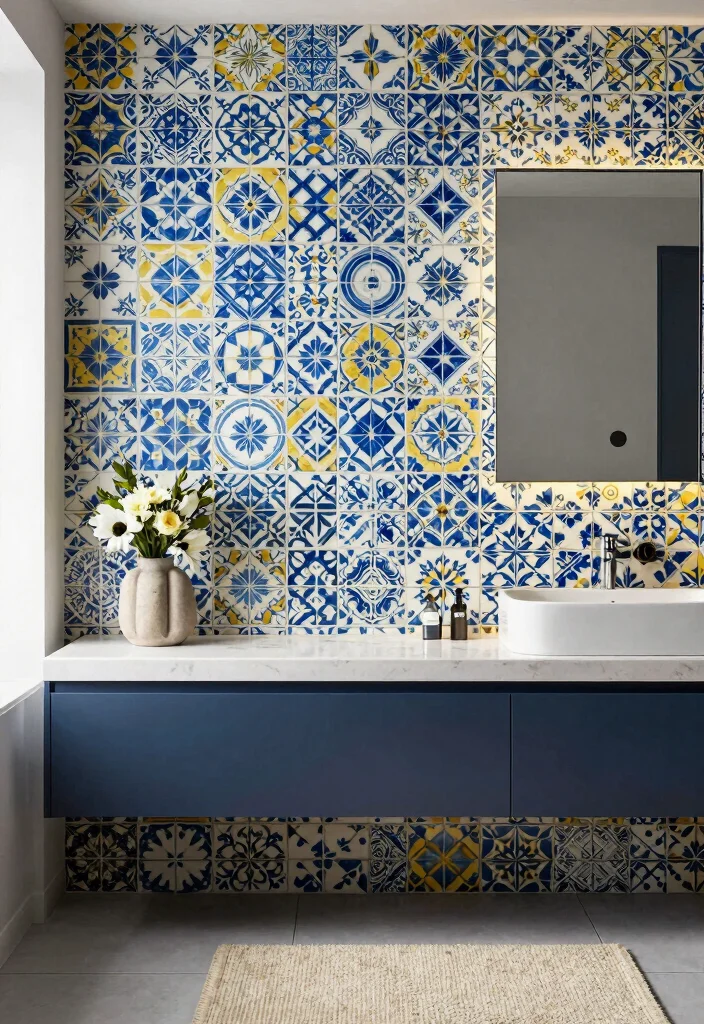 15 Bathroom Addition Ideas That Add Value - 2. Statement Wall Tiles 1