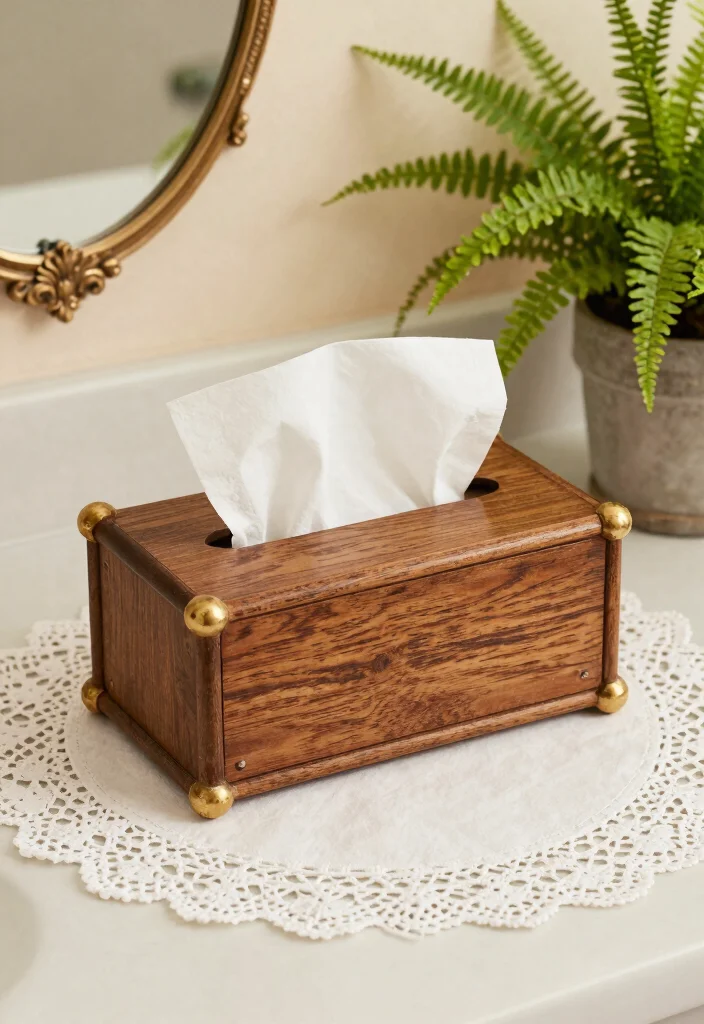 15 Bathroom Tissue Holder Ideas With Style - 3. Vintage Charm 1