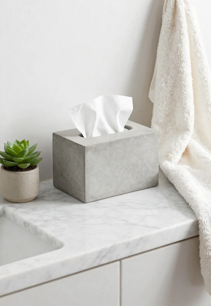 15 Bathroom Tissue Holder Ideas With Style - 4. Concrete Cool 1