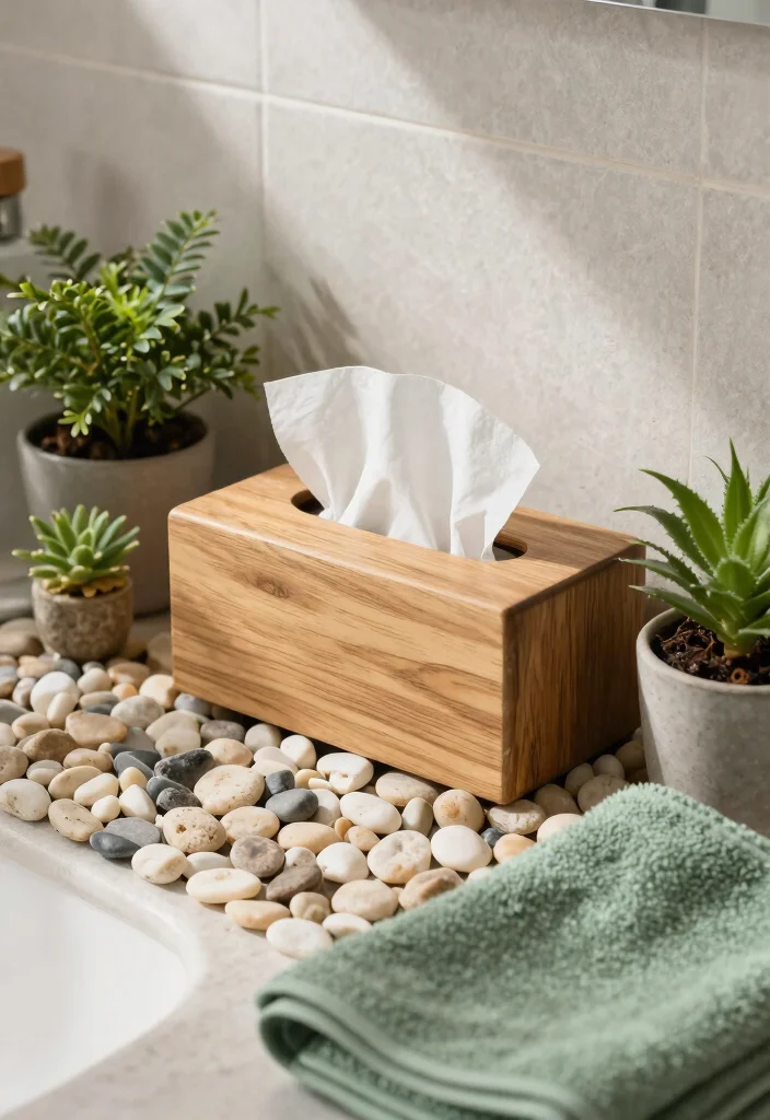 15 Bathroom Tissue Holder Ideas With Style - 7. Nature-Inspired Decor 1