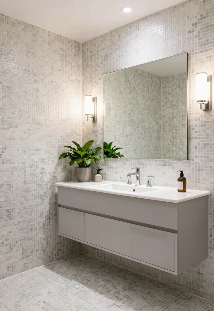 15 Checkered Tile Bathroom Ideas With Vintage Charm - 4. Elegant Mosaic Inspirations 1