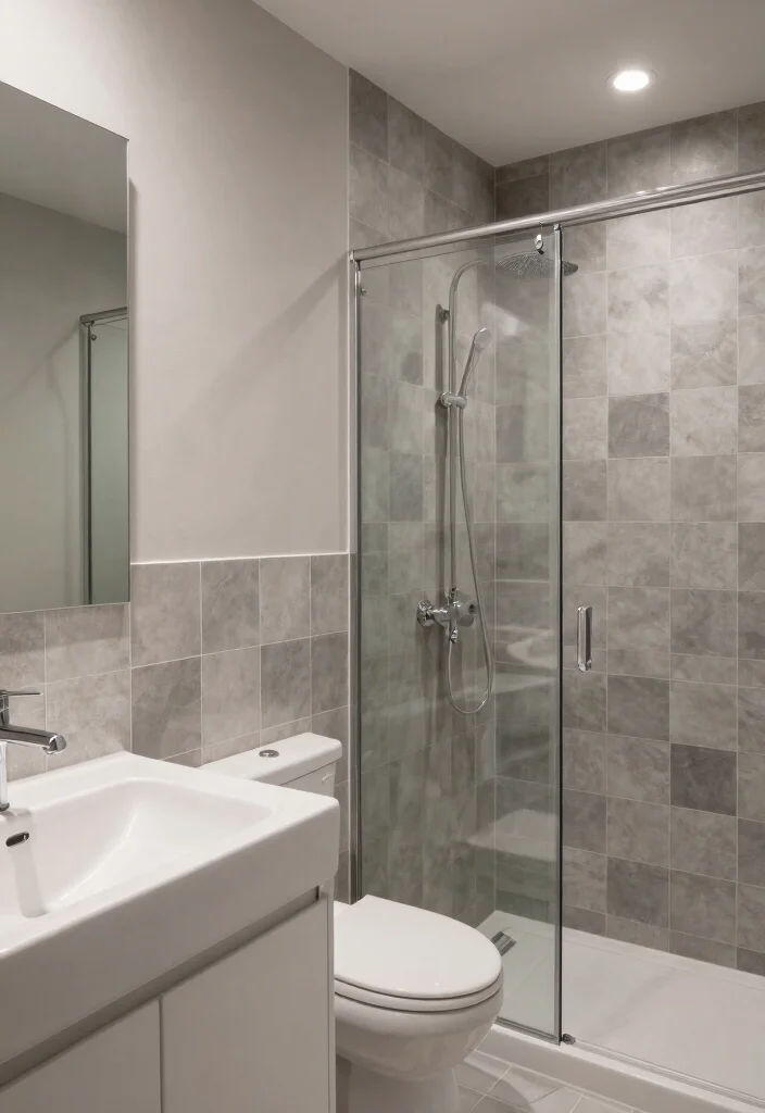 15 Checkered Tile Bathroom Ideas With Vintage Charm - 8. Chic Monochromatic Designs 1