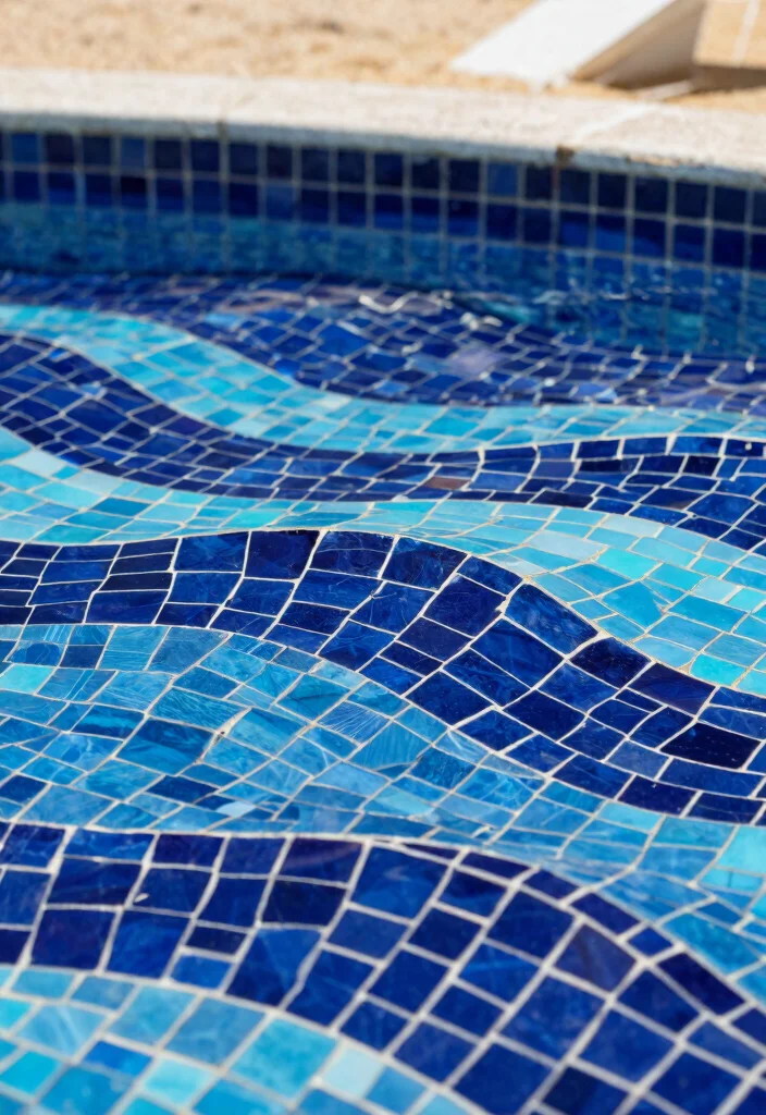 15 Dark Blue Bathroom Tile Ideas With Moody Elegance - 1. Ocean-Inspired Mosaic Patterns 1