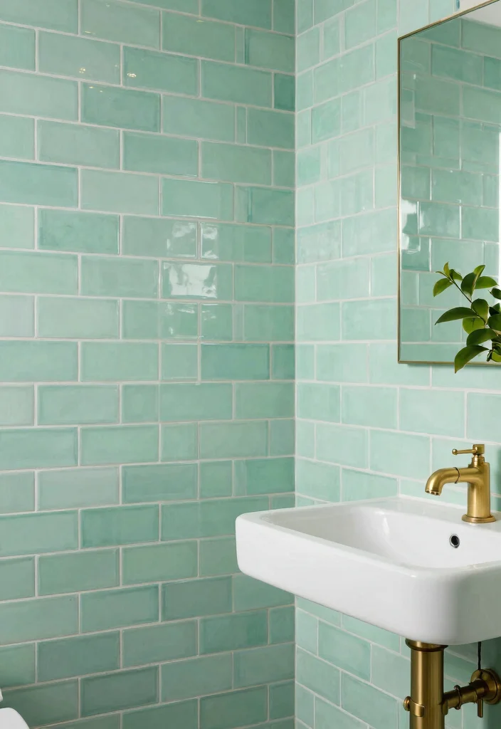 15 Mid Century Modern Bathroom Tile Ideas With Retro Cool - 4. Subway Tiles with a Twist 1