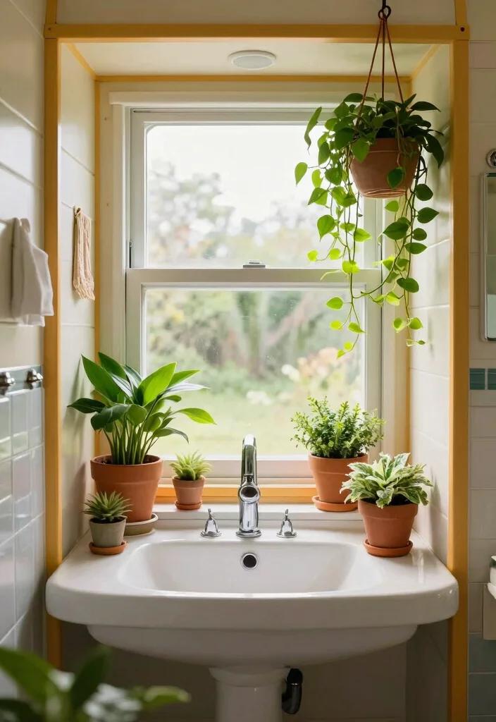15 Mobile Home Bathroom Ideas For Small Spaces - 10. Add Greenery 1