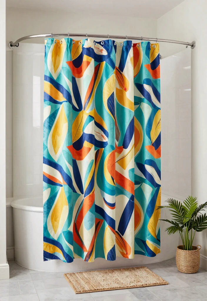 15 Mobile Home Bathroom Ideas For Small Spaces - 14. Shower Curtains as Decor 1