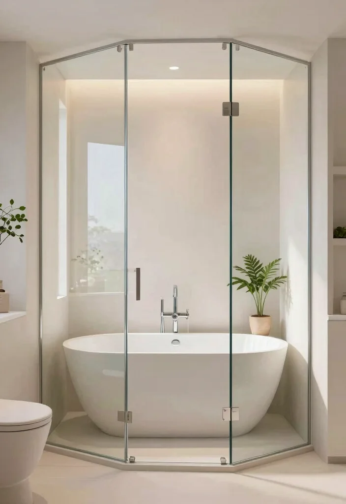15 Small Bathroom Ideas With A Bathtub That Actually Work - 10. Sleek Glass Enclosure 1