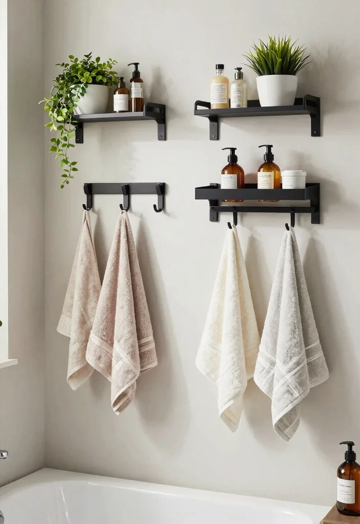 15 Small Bathroom Ideas With A Bathtub That Actually Work - 13. Wall-Mounted Accessories 1