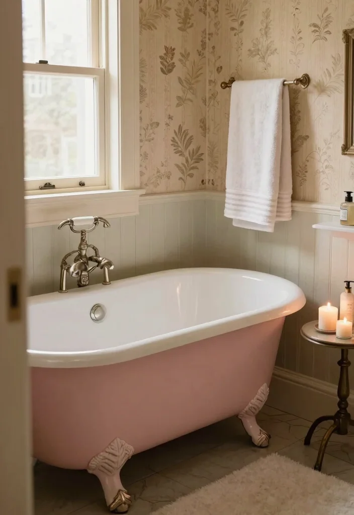 15 Small Bathroom Ideas With A Bathtub That Actually Work - 3. Vintage Clawfoot Bathtub 1