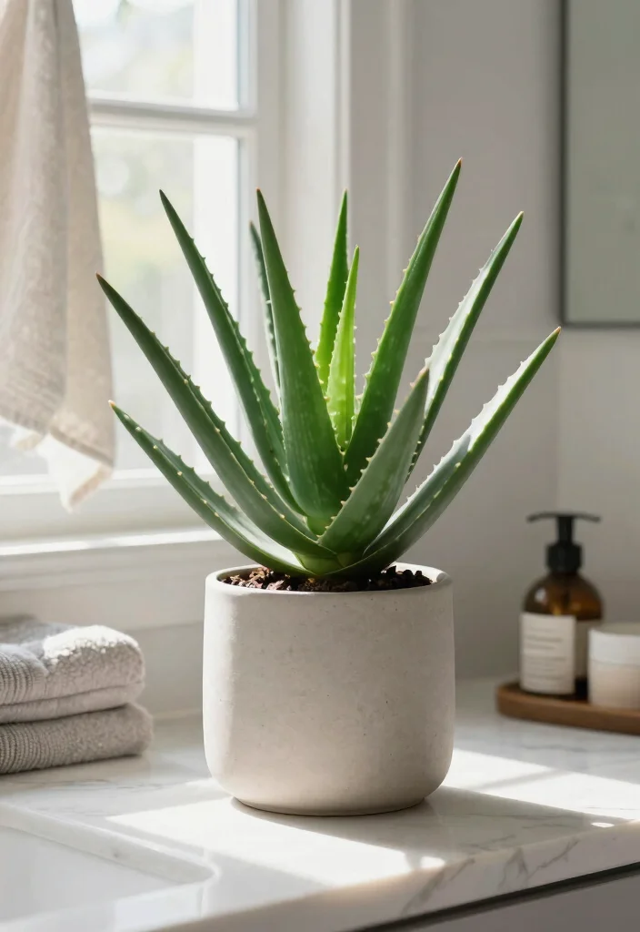 15 Small Bathroom Plant Ideas That Thrive In Humidity - 11. Aloe Vera: The Healing Plant 1
