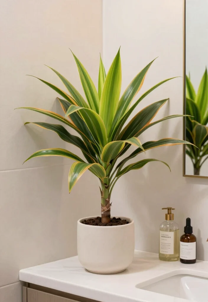 15 Small Bathroom Plant Ideas That Thrive In Humidity - 14. Dracaena: The Stately Addition 1