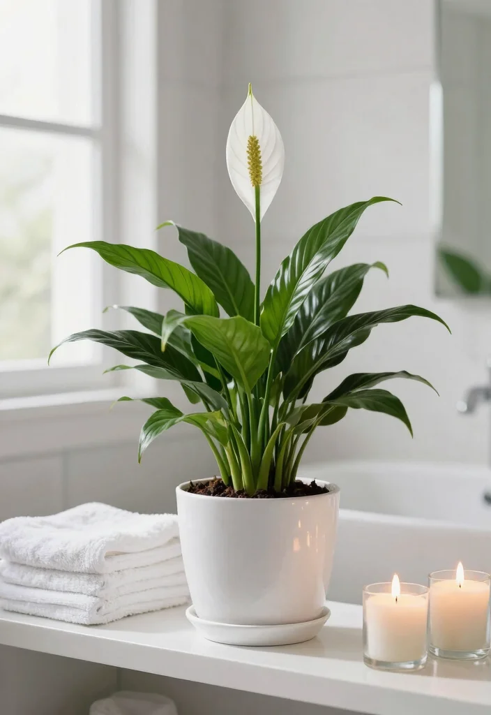 15 Small Bathroom Plant Ideas That Thrive In Humidity - 3. Peace Lily: The Elegant Bloomer 1